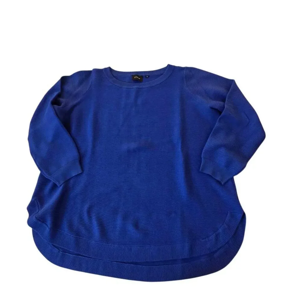 Cyrus Womens 2X Royal Blue Ribbed Pullover Sweater Plus Size